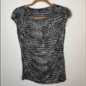Anne Klein Animal Print Cowl Neck Top